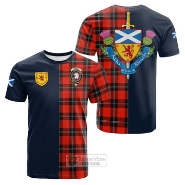 Ramsay Modern Tartan Cotton T-shirt with Scottish Lion Royal Arm Half Style