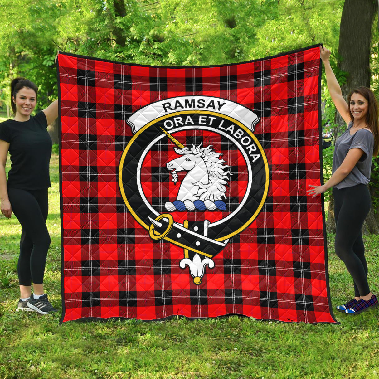 ramsay-modern-tartan-quilt-with-family-crest