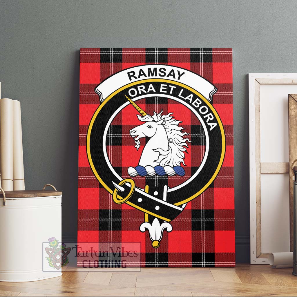 Tartan Vibes Clothing Ramsay Modern Tartan Canvas Print Wall Art with Family Crest