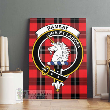 Ramsay Modern Tartan Canvas Print Wall Art with Family Crest