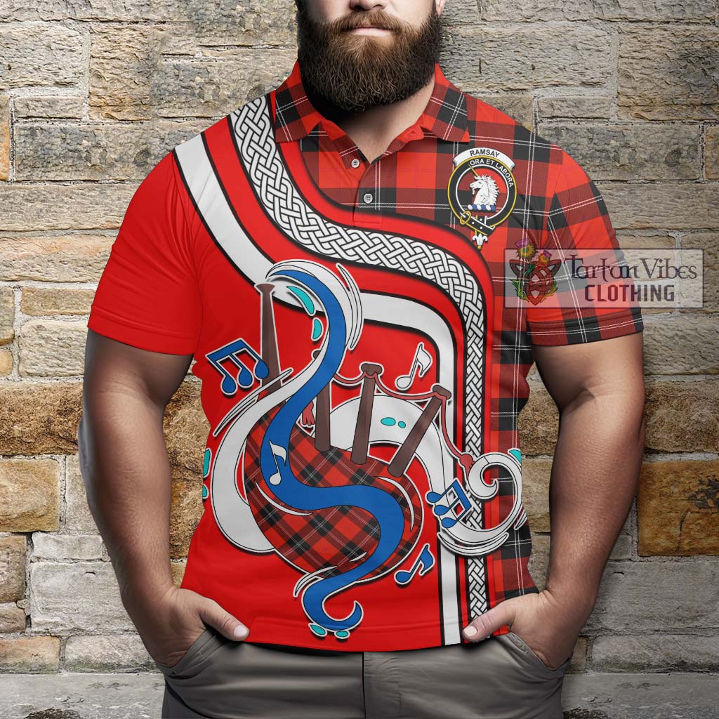 Tartan Vibes Clothing Ramsay Modern Tartan Polo Shirt with Epic Bagpipe Style