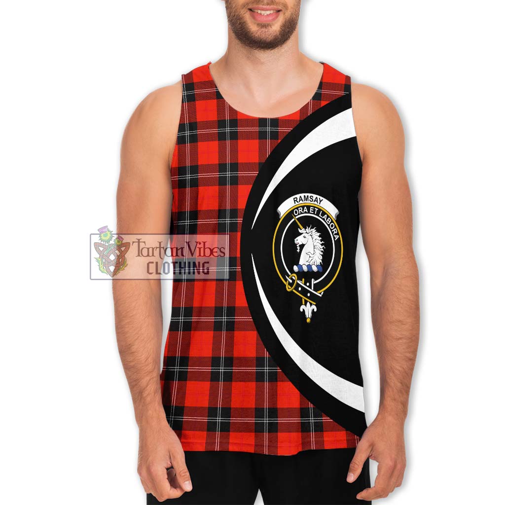 Ramsay Modern Tartan Men's Tank Top with Family Crest Circle Style Men - Tartan Vibes Clothing