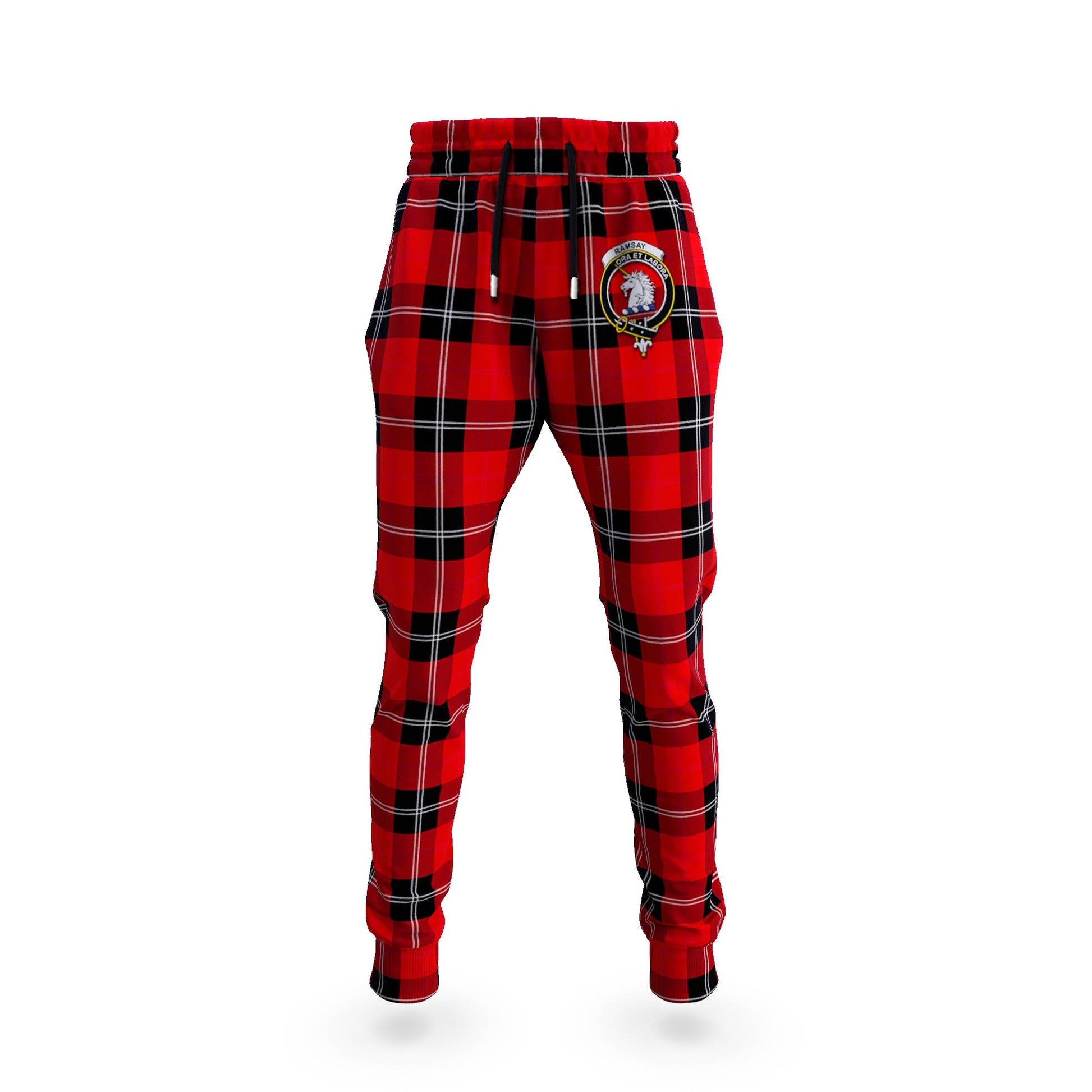 Ramsay Modern Tartan Joggers Pants with Family Crest 5XL - Tartan Vibes Clothing