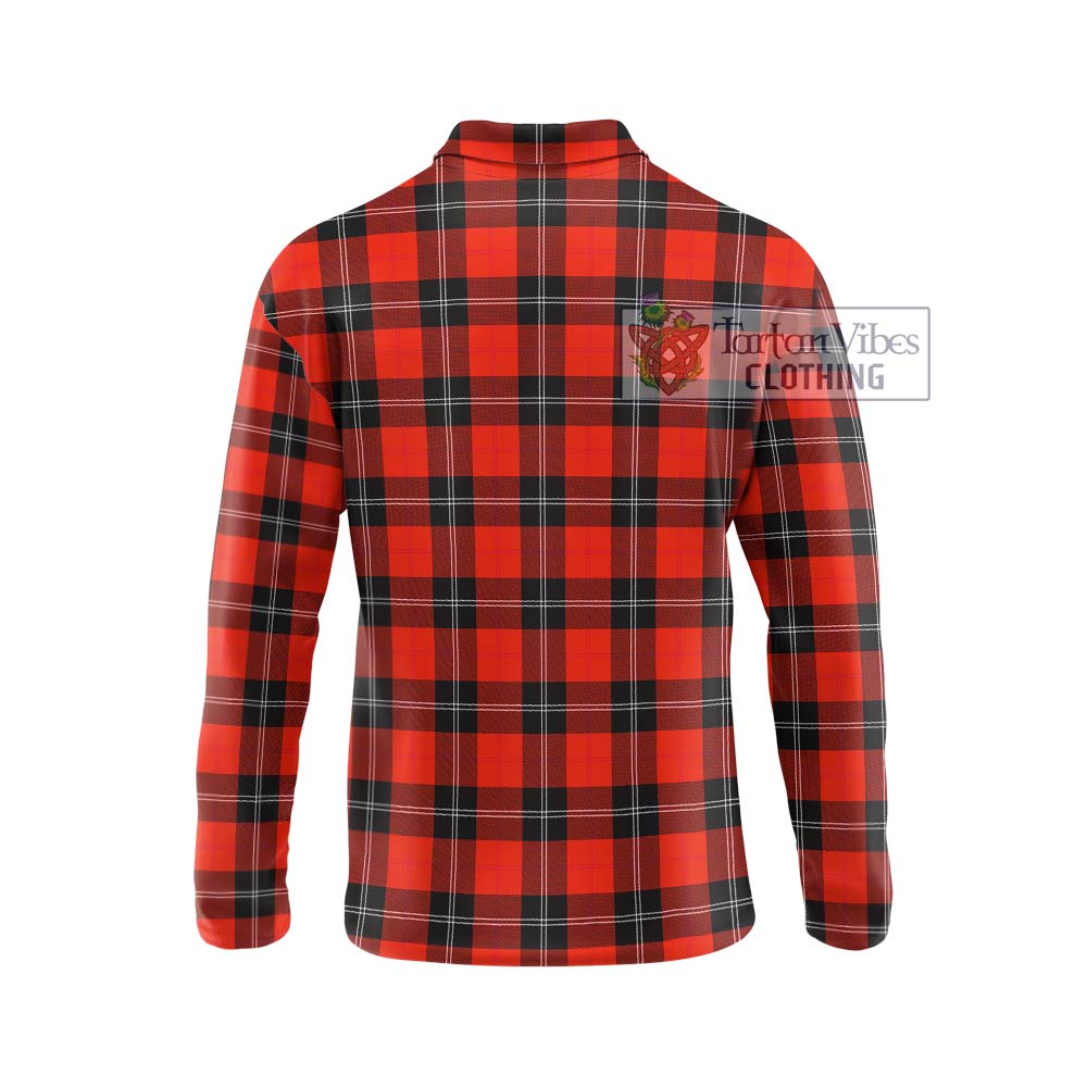 Tartan Vibes Clothing Ramsay Modern Tartan Long Sleeve Polo Shirt with Family Crest DNA In Me Style