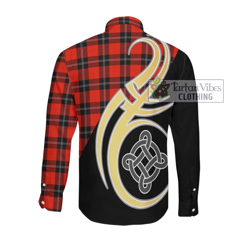 Ramsay Modern Tartan Long Sleeve Button Shirt with Family Crest and Celtic Symbol Style Men's Shirt - Tartan Vibes Clothing