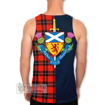 Ramsay Modern Tartan Men's Tank Top with Scottish Lion Royal Arm Half Style