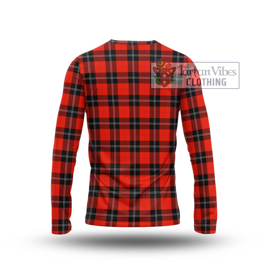 Tartan Vibes Clothing Ramsay Modern Tartan Long Sleeve T-Shirt with Family Crest DNA In Me Style