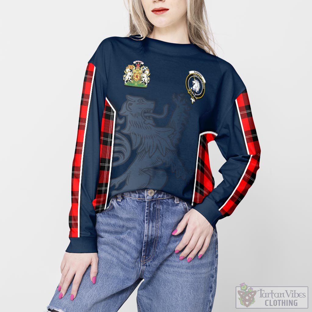 Tartan Vibes Clothing Ramsay Modern Tartan Sweater with Family Crest and Lion Rampant Vibes Sport Style