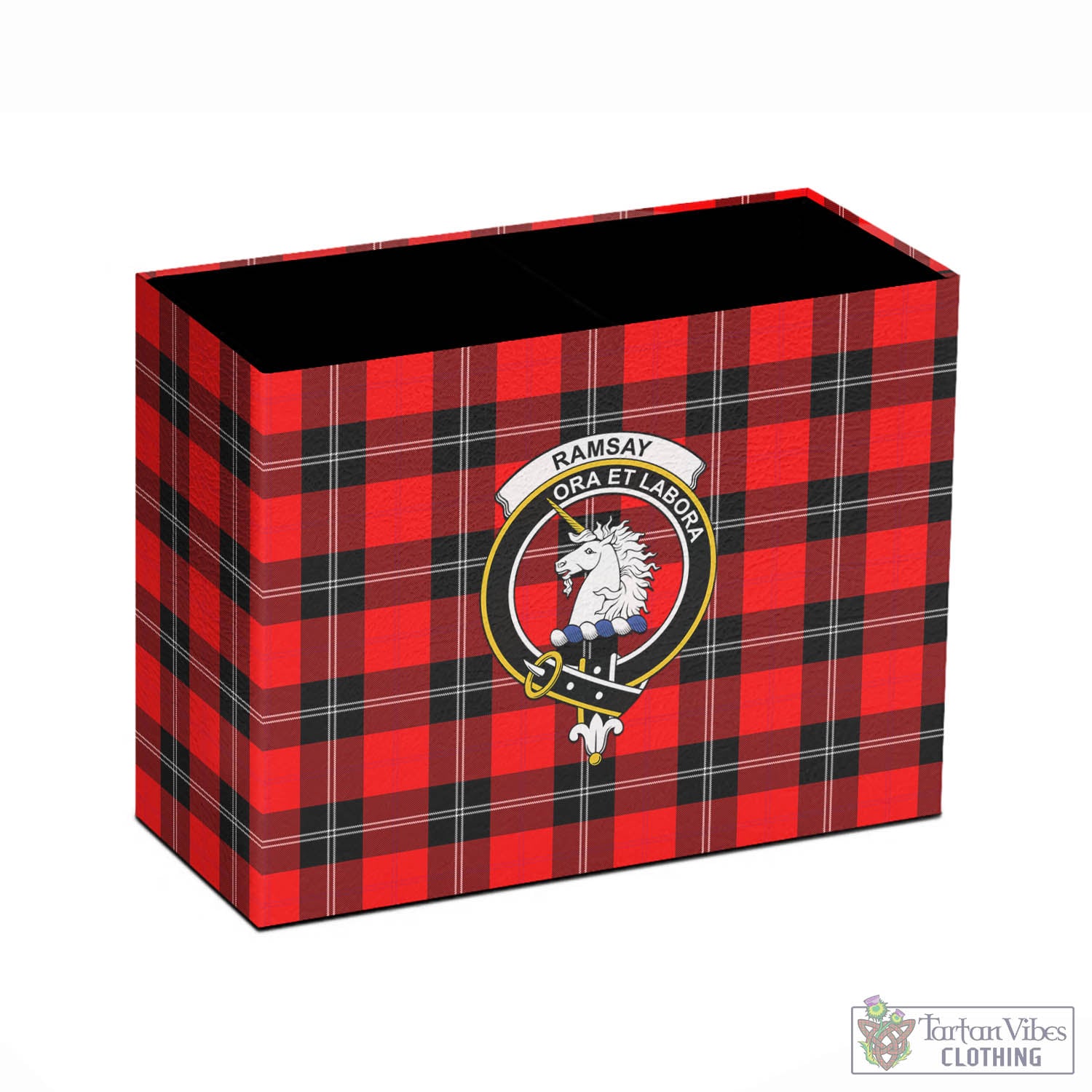 Tartan Vibes Clothing Ramsay Modern Tartan Pen Holder with Family Crest