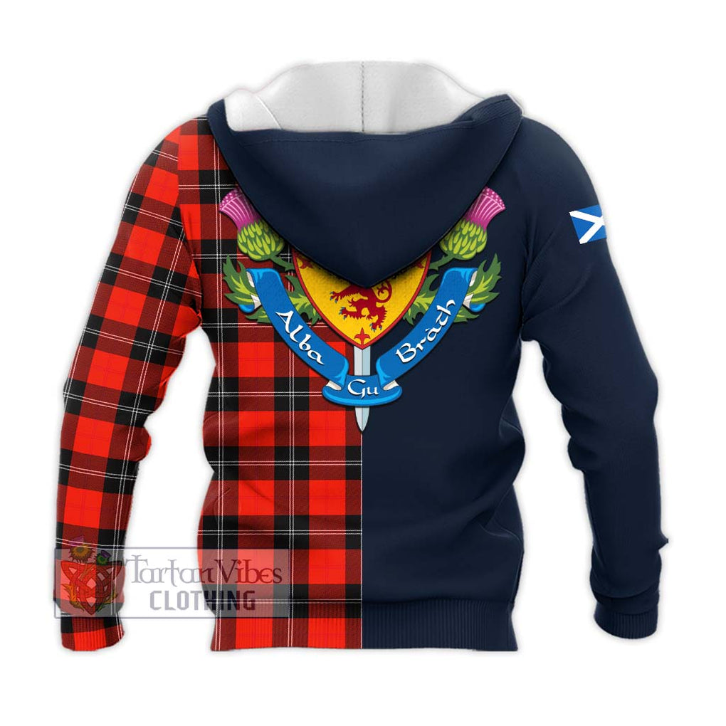 Tartan Vibes Clothing Ramsay Modern Tartan Knitted Hoodie with Scottish Lion Royal Arm Half Style