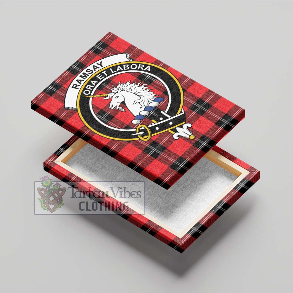 Tartan Vibes Clothing Ramsay Modern Tartan Canvas Print Wall Art with Family Crest