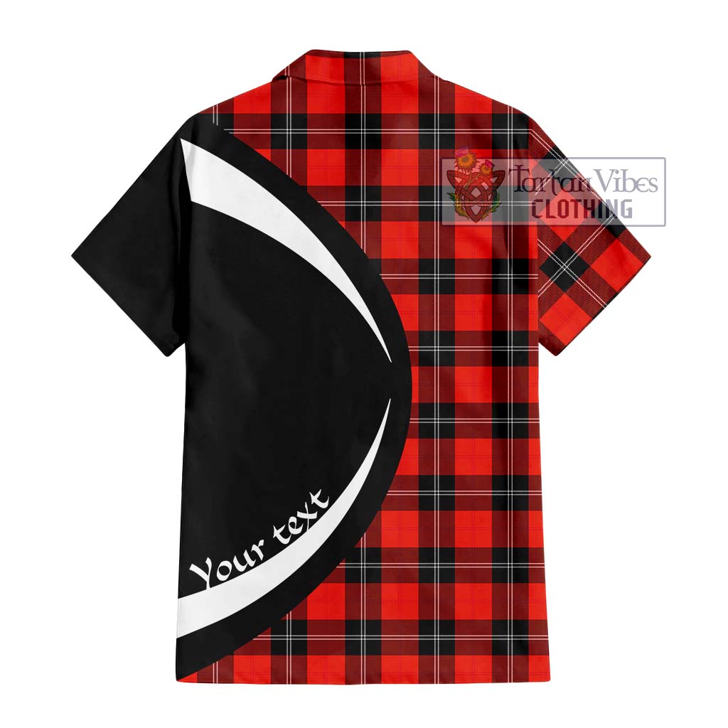 Ramsay Modern Tartan Short Sleeve Button Up with Family Crest Circle Style - Tartan Vibes Clothing