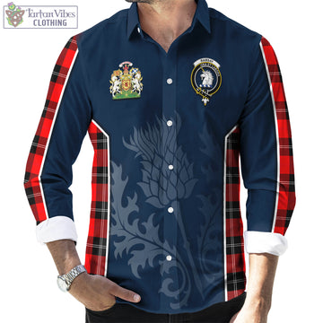 Ramsay Modern Tartan Long Sleeve Button Up Shirt with Family Crest and Scottish Thistle Vibes Sport Style