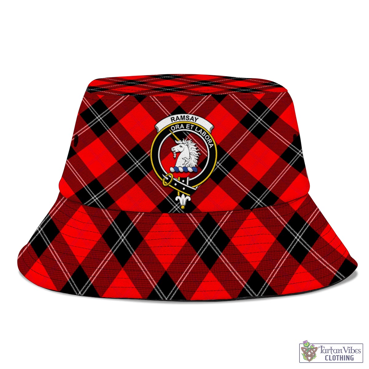 Tartan Vibes Clothing Ramsay Modern Tartan Bucket Hat with Family Crest