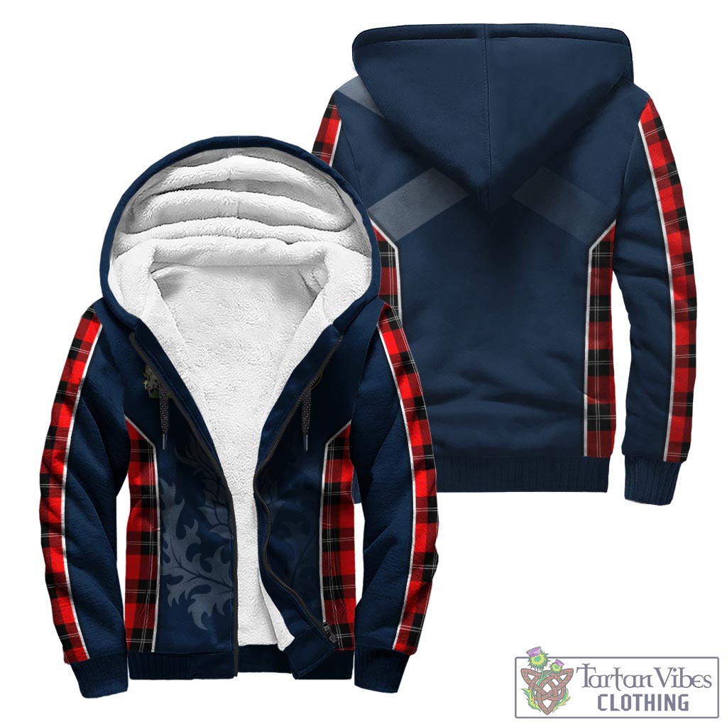 Tartan Vibes Clothing Ramsay Modern Tartan Sherpa Hoodie with Family Crest and Scottish Thistle Vibes Sport Style