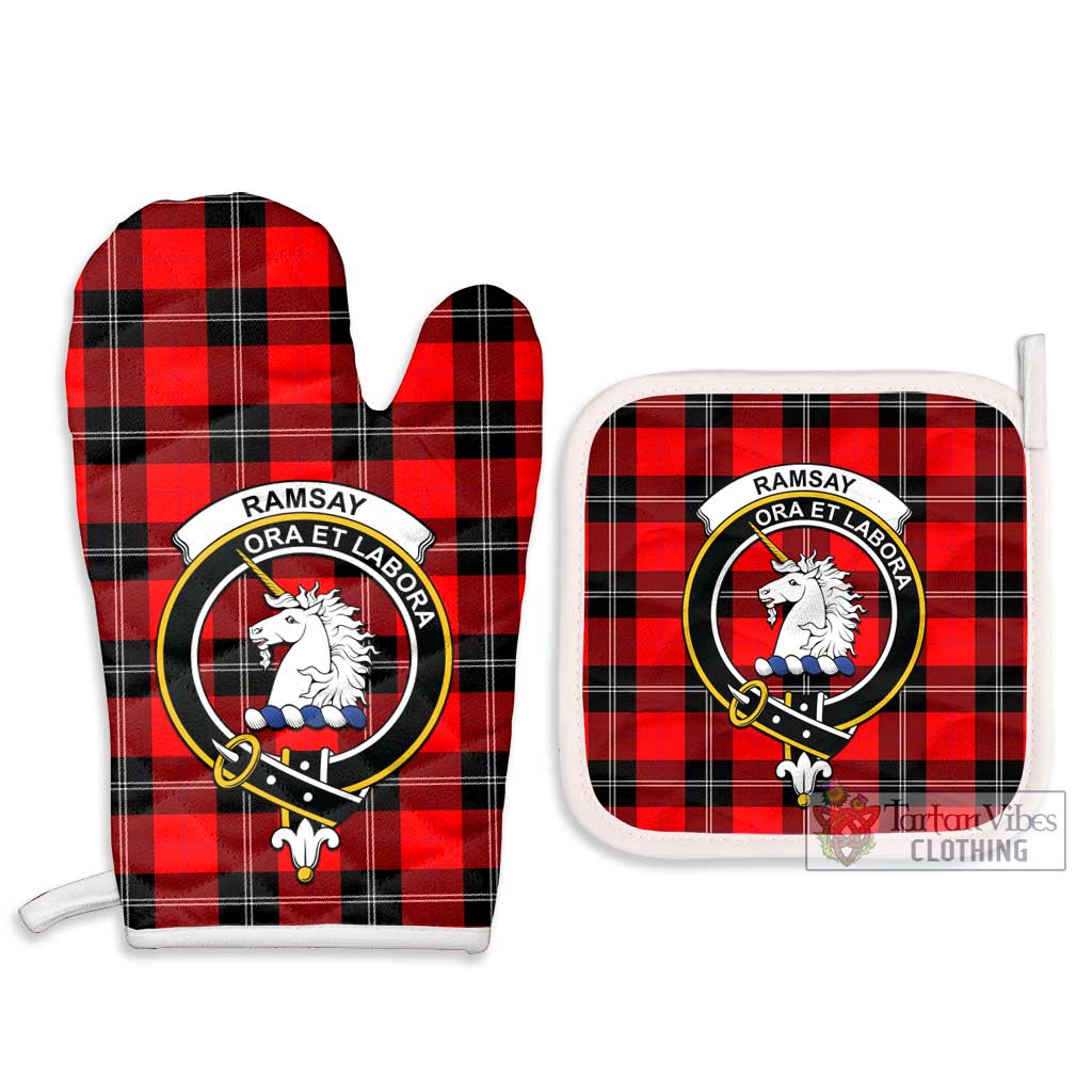 Tartan Vibes Clothing Ramsay Modern Tartan Combo Oven Mitt & Pot-Holder with Family Crest