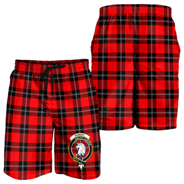 Ramsay Modern Tartan Mens Shorts with Family Crest