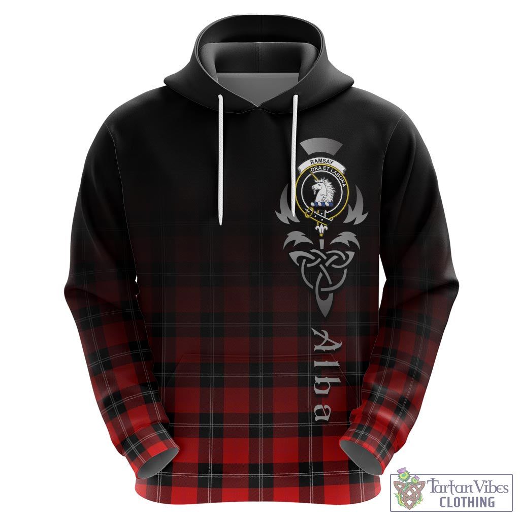 Tartan Vibes Clothing Ramsay Modern Tartan Hoodie Featuring Alba Gu Brath Family Crest Celtic Inspired