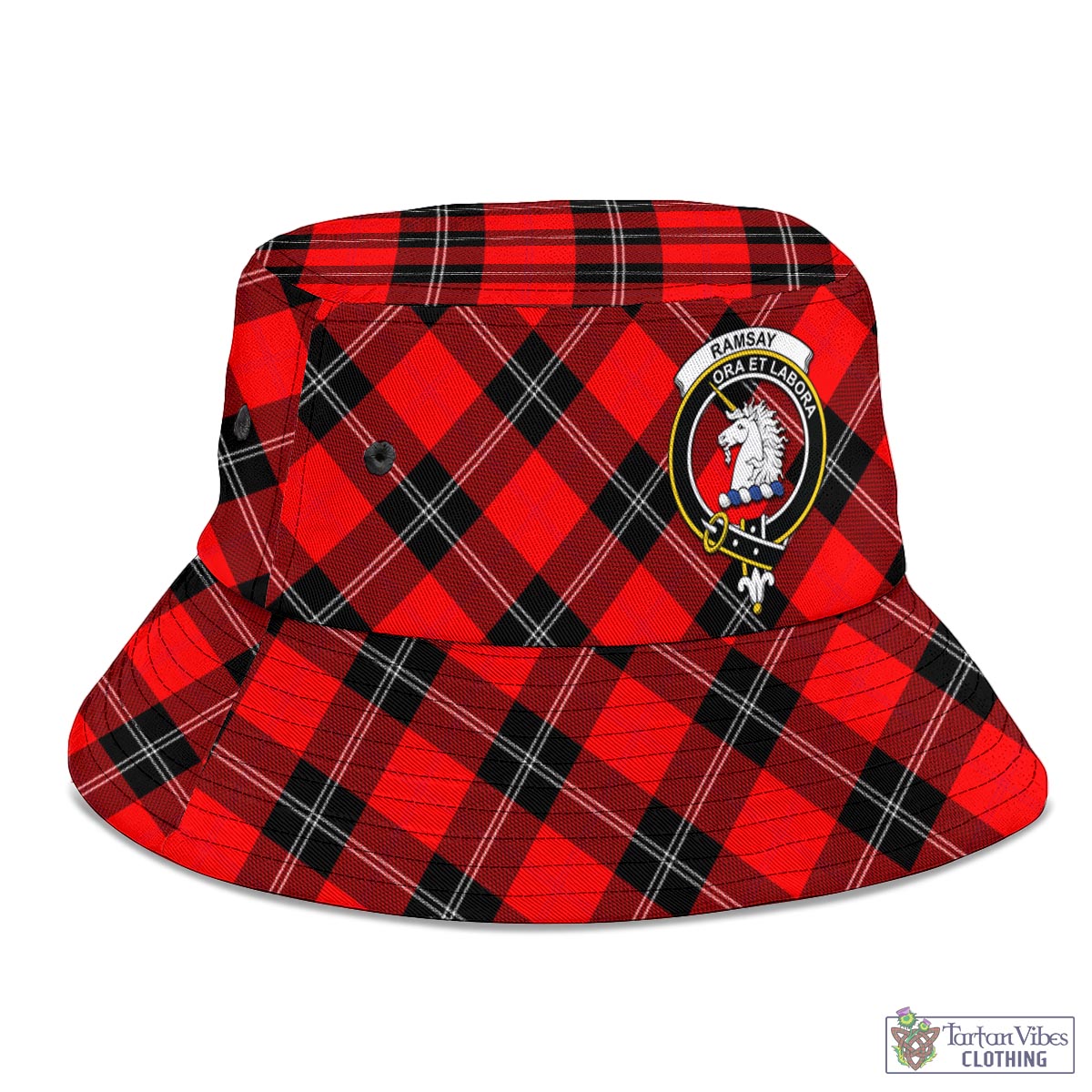 Tartan Vibes Clothing Ramsay Modern Tartan Bucket Hat with Family Crest