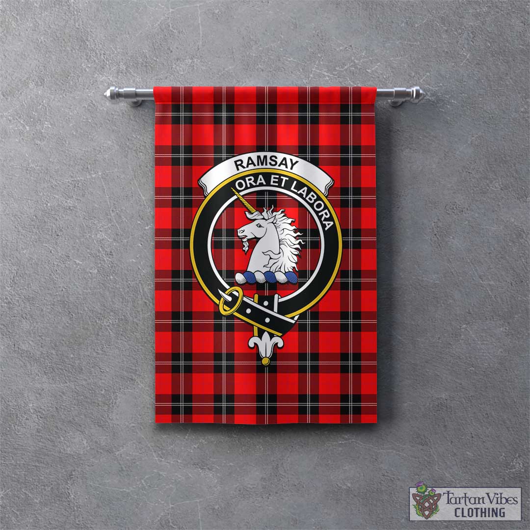 Tartan Vibes Clothing Ramsay Modern Tartan Gonfalon, Tartan Banner with Family Crest