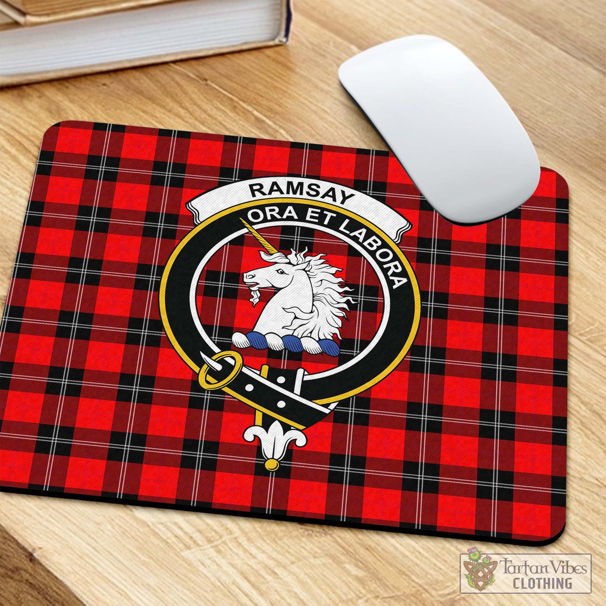 Tartan Vibes Clothing Ramsay Modern Tartan Mouse Pad with Family Crest