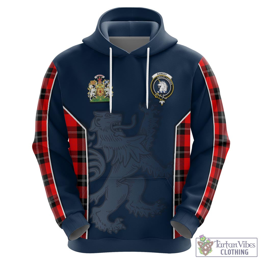 Tartan Vibes Clothing Ramsay Modern Tartan Hoodie with Family Crest and Lion Rampant Vibes Sport Style