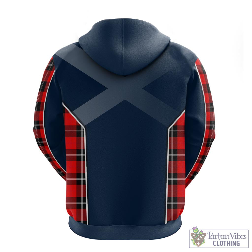 Tartan Vibes Clothing Ramsay Modern Tartan Hoodie with Family Crest and Scottish Thistle Vibes Sport Style