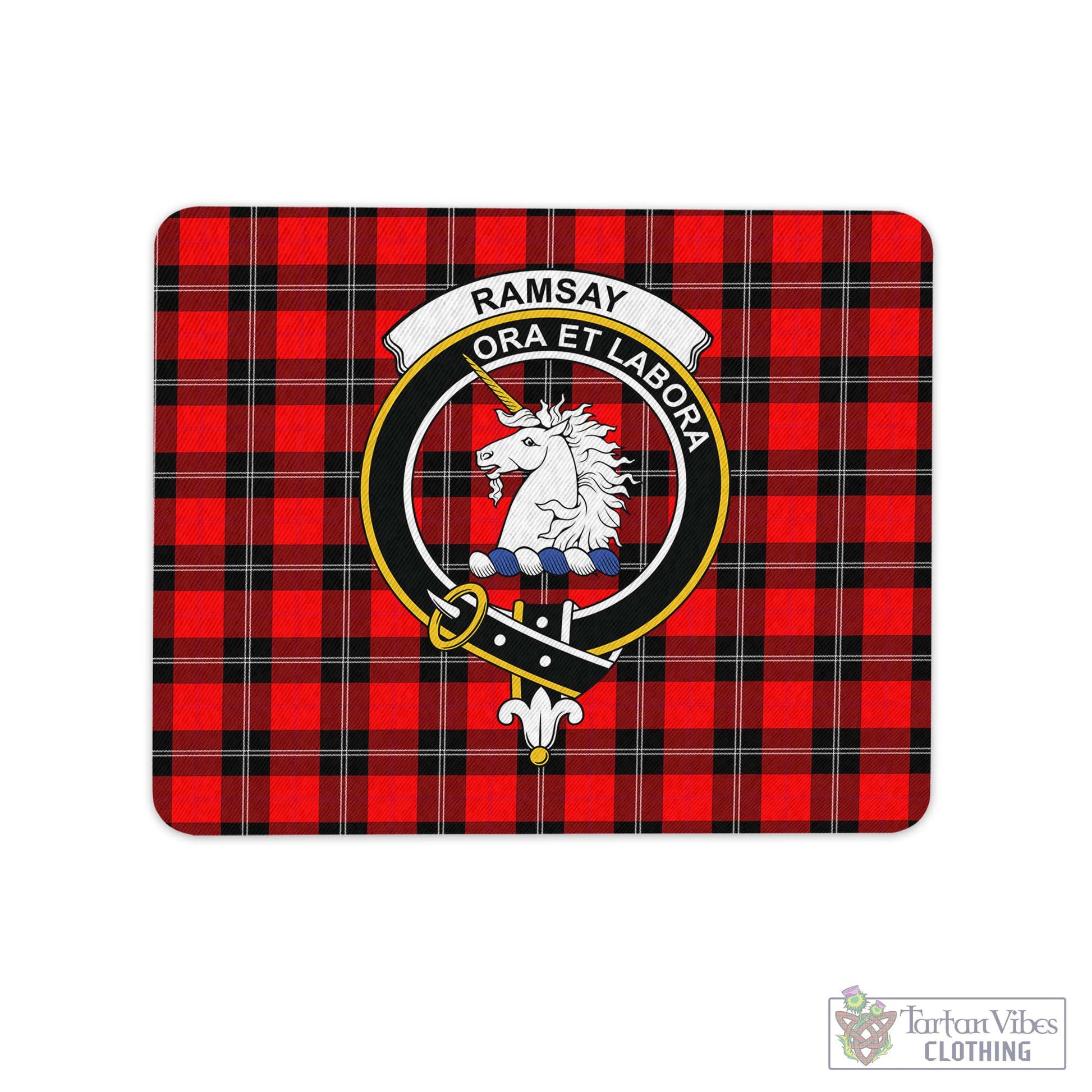 Tartan Vibes Clothing Ramsay Modern Tartan Mouse Pad with Family Crest