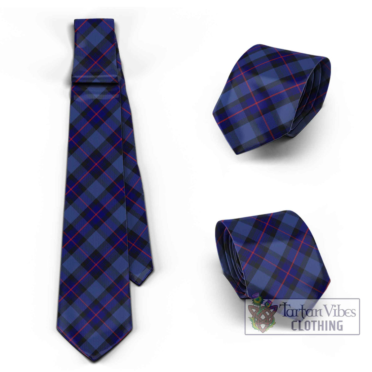 Rangers Tartan Classic Necktie Cross Style Necktie One Size - Tartan Vibes Clothing
