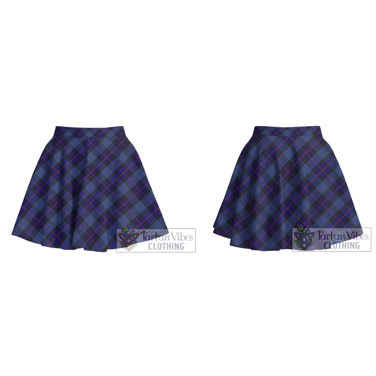 Rangers Tartan Women's Plated Mini Skirt Cross Style - Tartan Vibes Clothing