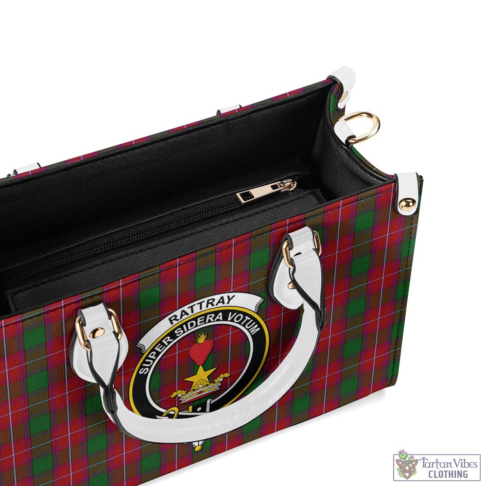 Tartan Vibes Clothing Rattray Tartan Luxury Leather Handbags with Family Crest