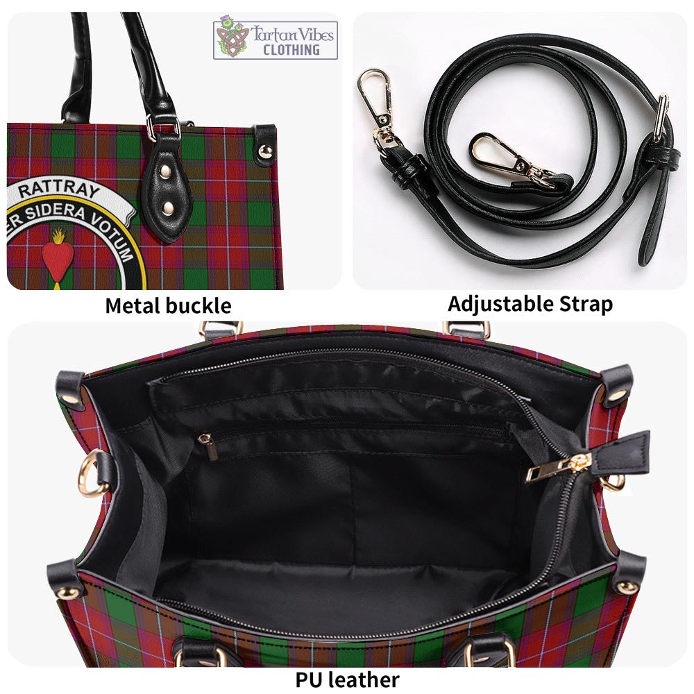 Tartan Vibes Clothing Rattray Tartan Luxury Leather Handbags with Family Crest