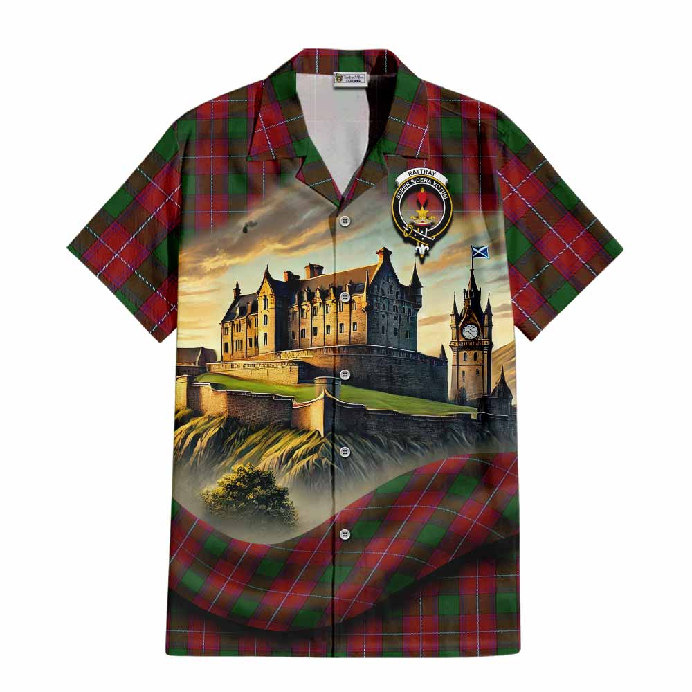 Rattray Tartan Family Crest Hawaiian Shirt with Scottish Ancient Castle Style Kid - Tartan Vibes Clothing
