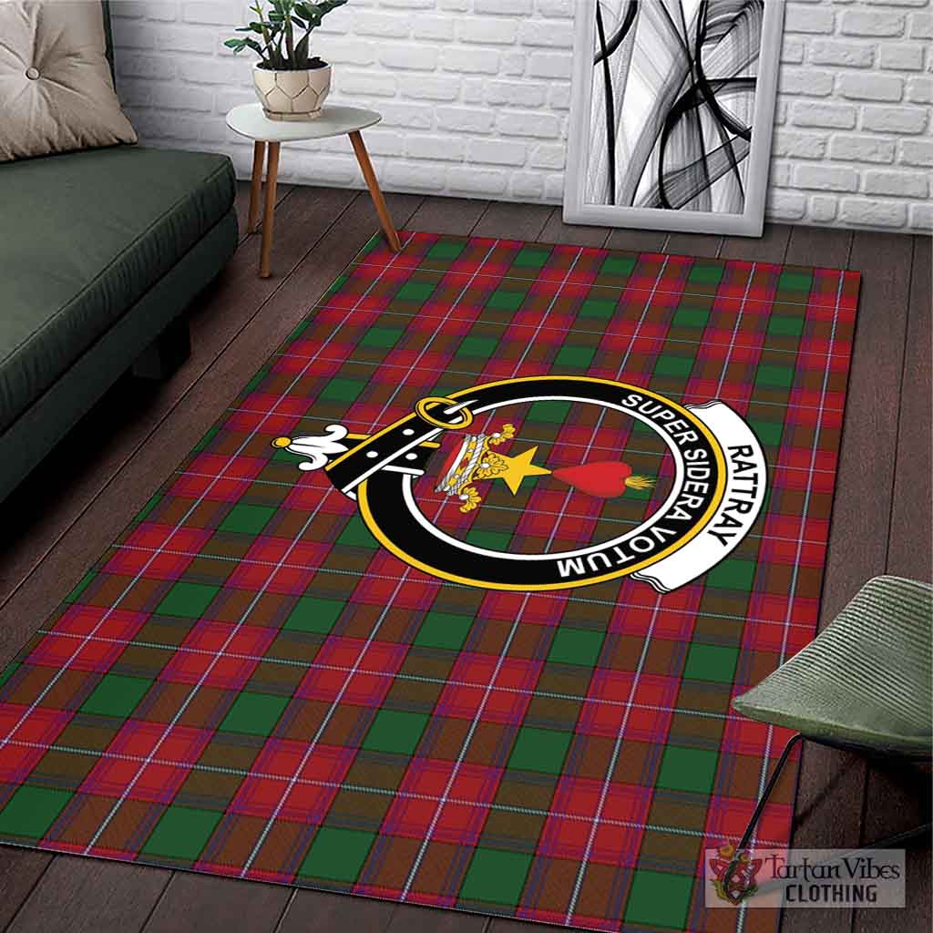 Tartan Vibes Clothing Rattray Tartan Area Rug with Family Crest