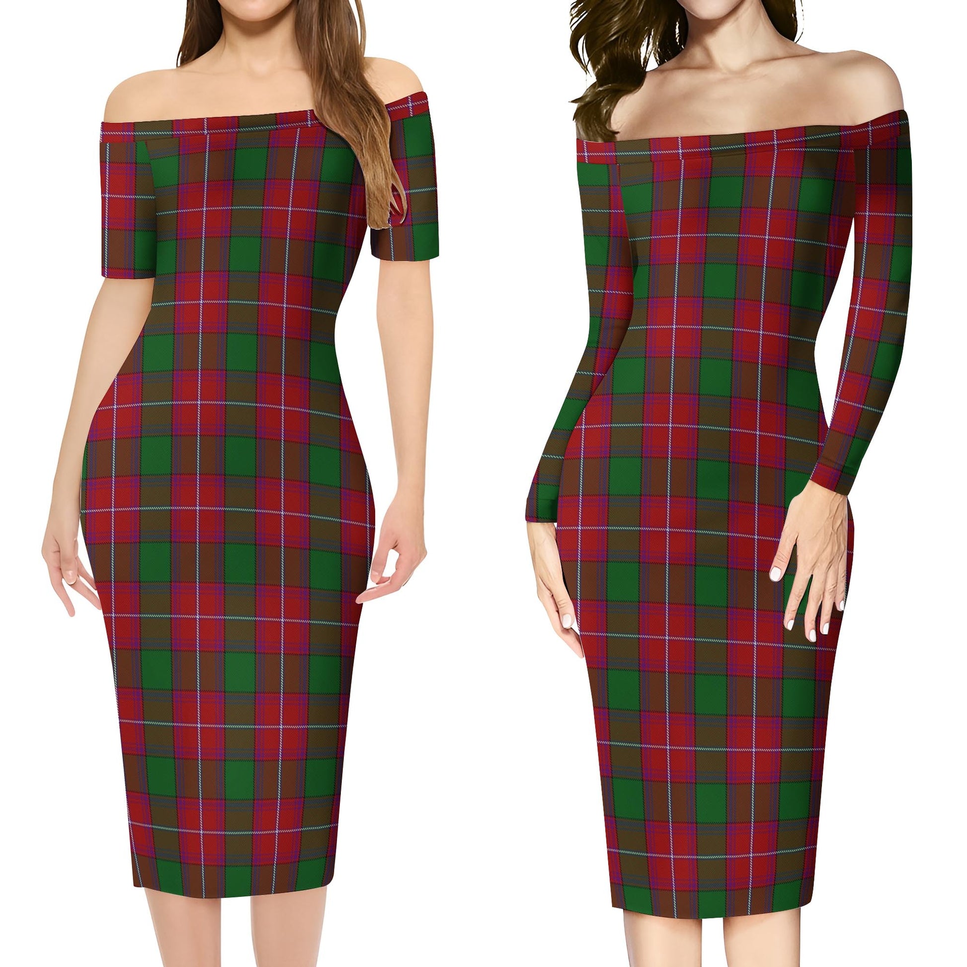 Rattray Tartan Off Shoulder Lady Dress Women's Dress - Tartanvibesclothing