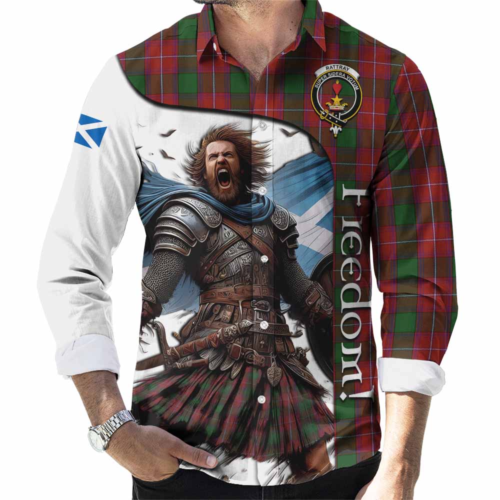 Tartan Vibes Clothing Rattray Crest Tartan Long Sleeve Button Shirt Inspired by the Freedom of Scottish Warrior