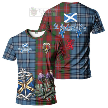 Rattray Tartan T-Shirt Happy St. Andrew's Day Half Tartan Style