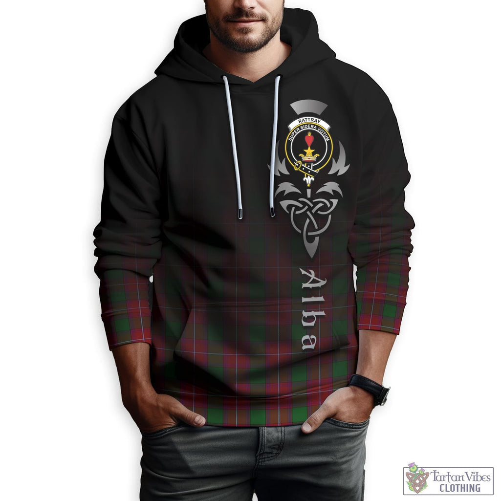 Tartan Vibes Clothing Rattray Tartan Hoodie Featuring Alba Gu Brath Family Crest Celtic Inspired