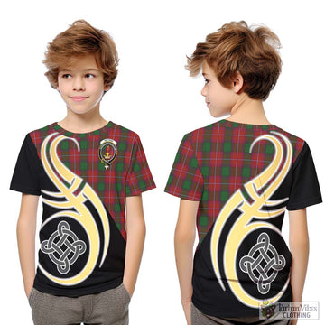 Rattray Tartan Kid T-Shirt with Family Crest and Celtic Symbol Style