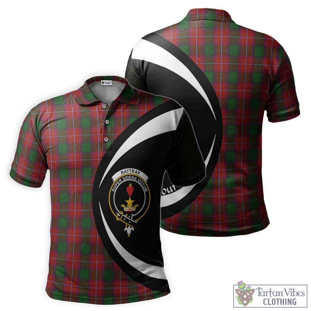 Tartan Vibes Clothing Rattray Tartan Men's Polo Shirt with Family Crest Circle Style
