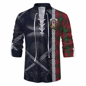 Rattray Tartan Ghillie Kilt Shirt with Family Crest Cross Sword Thistle Celtic Vibes