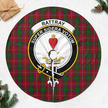 Rattray Tartan Christmas Tree Skirt with Family Crest