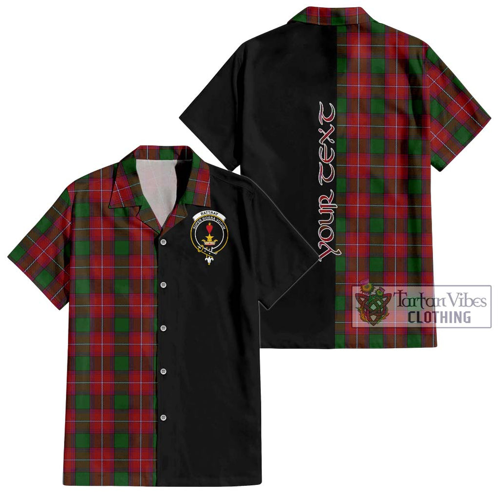 Rattray Tartan Short Sleeve Button Shirt with Family Crest and Half Of Me Style Kid - Tartanvibesclothing Shop