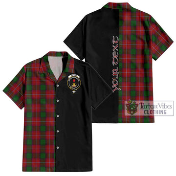 Rattray Tartan Short Sleeve Button Shirt with Family Crest and Half Of Me Style