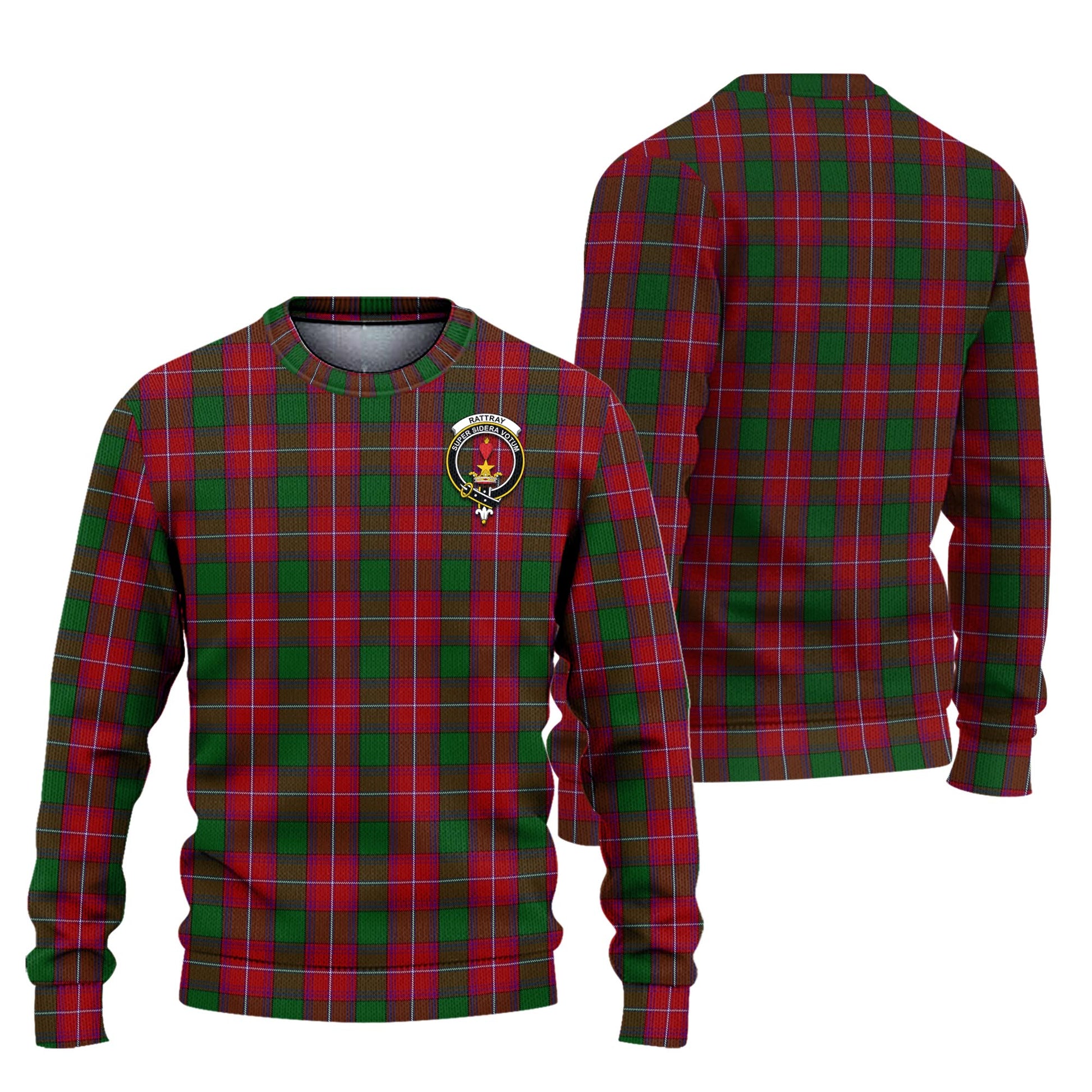 Rattray Tartan Knitted Sweater with Family Crest Unisex - Tartanvibesclothing