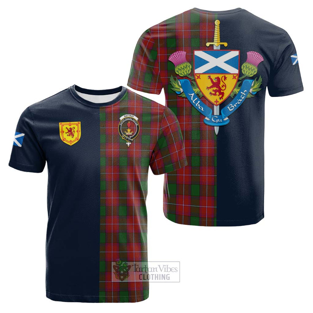 Tartan Vibes Clothing Rattray Tartan Cotton T-shirt with Scottish Lion Royal Arm Half Style