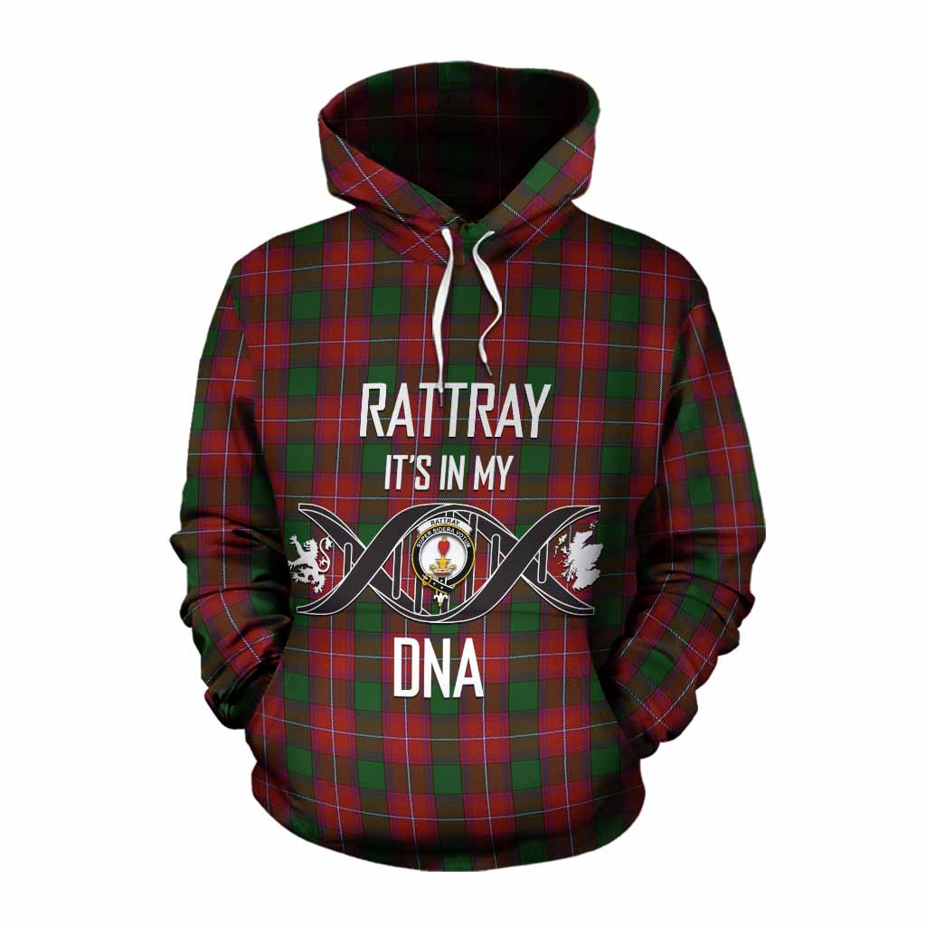 Tartan Vibes Clothing Rattray Tartan Cotton Hoodie with Family Crest DNA In Me Style