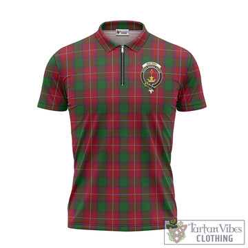 Rattray Tartan Zipper Polo Shirt with Family Crest