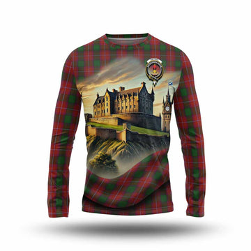 Rattray Tartan Family Crest Long Sleeve T-Shirt with Scottish Ancient Castle Style Unisex - Tartan Vibes Clothing