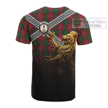 Rattray Crest Tartan Cotton T-shirt with Golden Lion Emblem Celtic Style - Tartan Vibes Clothing